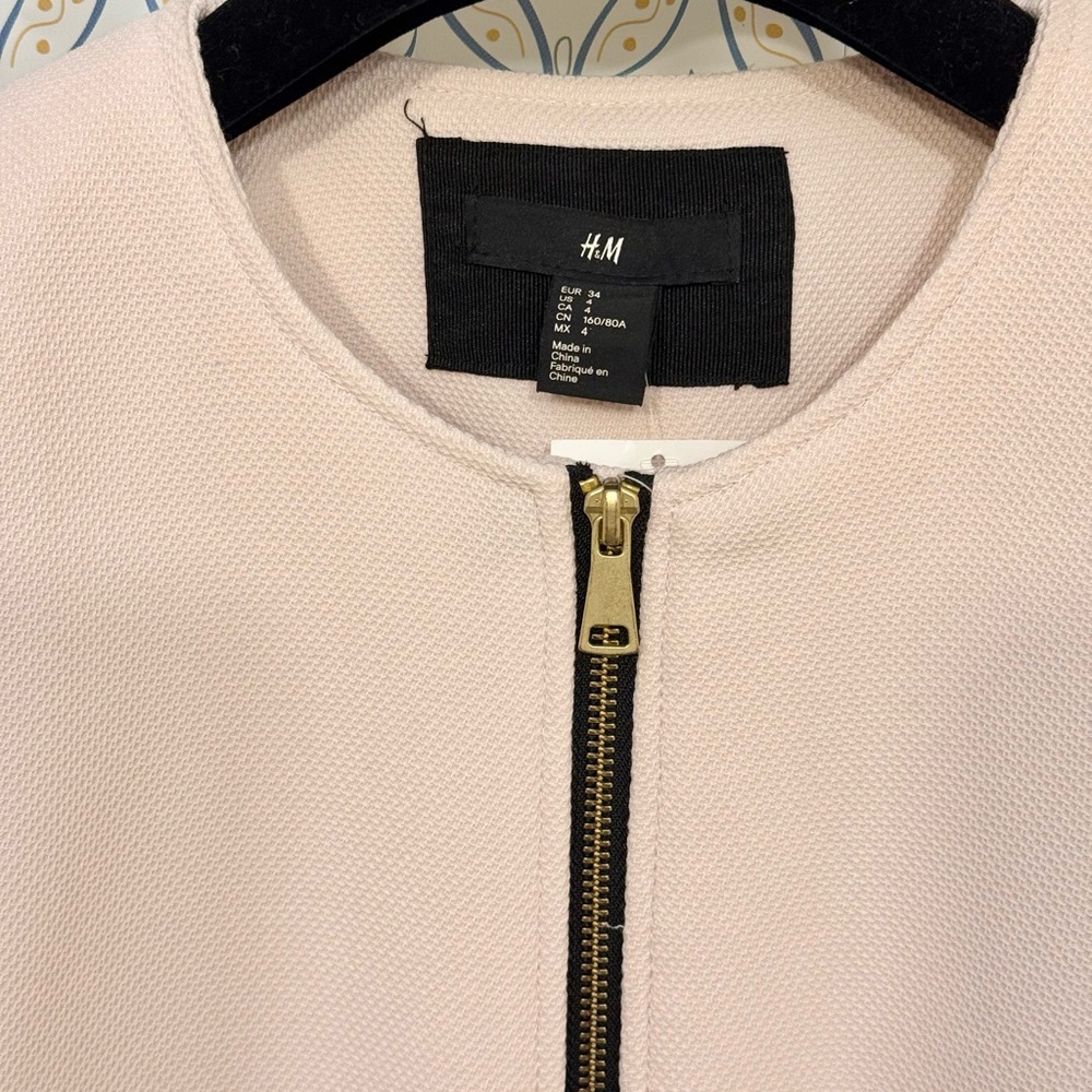 NEW H&M Textured Woven Coat in Powder Pink - Picture 6 of 6